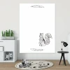 Dry-erase board for kids featuring a squirrel design, styled in a bright, minimalist children\'s room.