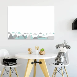 Dry-erase board for kids with animals and mountains, perfect for a bright children\'s room decor.
