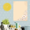 White flower magnetic whiteboard 083 - Office arrangement. Light-colored walls with yellow accents.