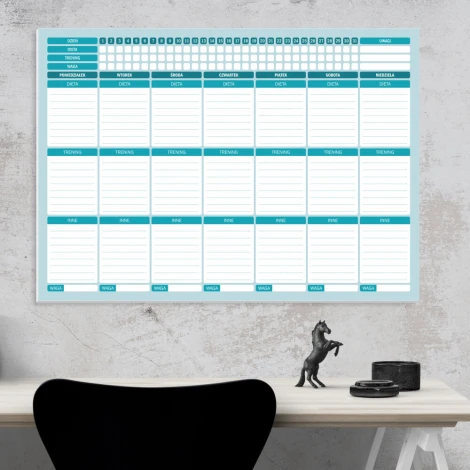 Magnetic dry-erase fitness graphic board 258 - Features rectangular fields for data entry.