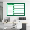 Magnetic dry-erase board planner 243 - Bright walls and white furniture for office decor.