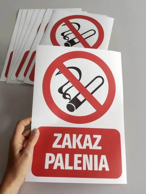 No Smoking Sticker - Graphic Design. Red circle with a crossed-out cigarette and No Smoking text.