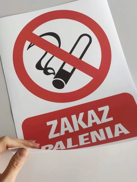 No Smoking Sticker - Graphic Design. Red circle with a crossed-out cigarette and the text NO SMOKING below.