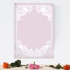 Magnetic dry-erase board 075 - Graphic design with pink background, white roses, and decorative elements.