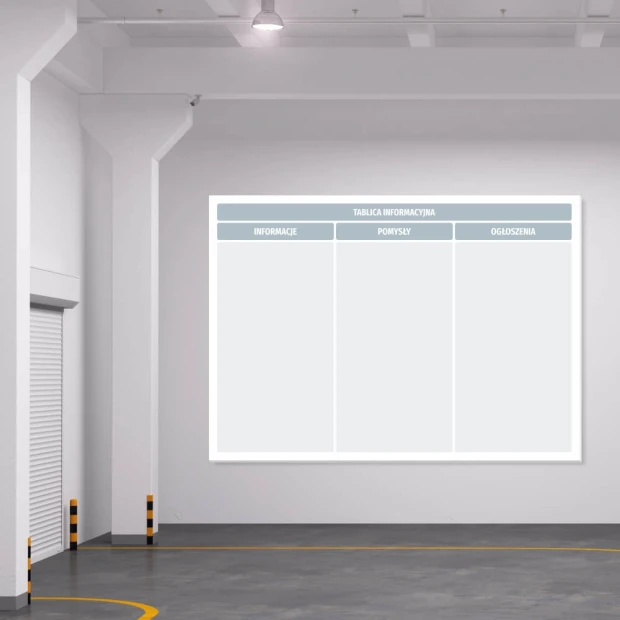 Magnetic whiteboard 268 - Office setup with light-colored walls and concrete flooring.