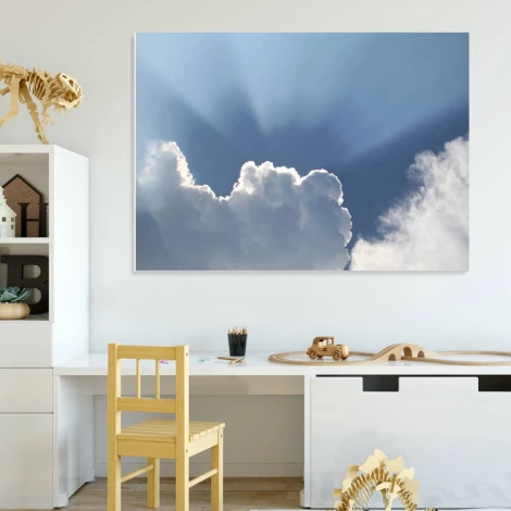 Magnetic whiteboard clouds 228 - Office setup with light walls and minimalist furniture.