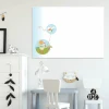 Magnetic dry-erase board for kids, rooster design, featuring colorful elements.