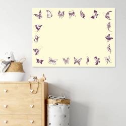 Magnetic dry-erase board for kids with butterflies, perfect for bright children\'s room decor and furniture.