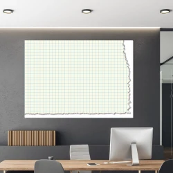 Magnetic whiteboard sheet 110 - Office setup with gray walls and modern furniture.