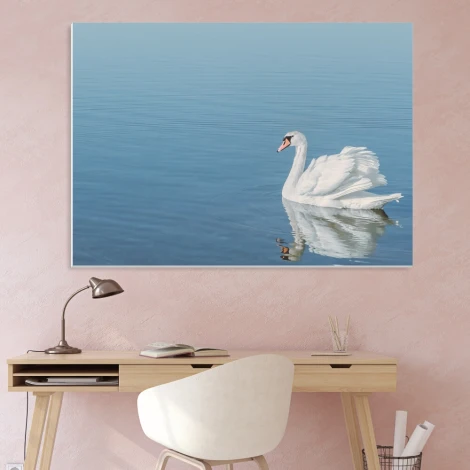 Dry-erase magnetic board swan 198 - Office setup with light-colored walls and minimalist furniture.