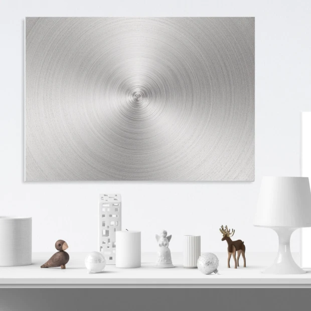 Magnetic dry-erase board 155 - Features spiral metallic patterns in shades of color.