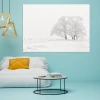 Winter landscape dry-erase magnetic board 229 - Styled in a modern room with blue walls and bright accents.
