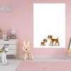 Dry-erase board for kids featuring dogs - Ideal for a child\'s room with pink walls and light furniture.