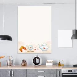 Tea dry-erase board 553 - Kitchen arrangement with gray furniture, light walls, and modern lighting.
