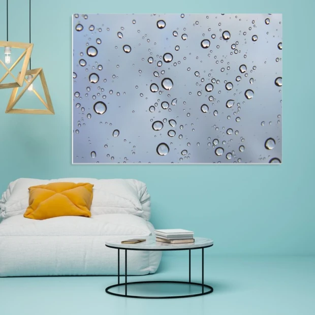 Magnetic whiteboard drops 01X 067 - Styled in a modern living room with light walls and furniture.