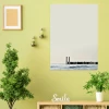 Magnetic whiteboard sea 223 - Styled in a living room with light green walls.