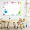 Magnetic whiteboard hands 065 - Decor in a child\'s room with light-colored walls and wooden furniture.