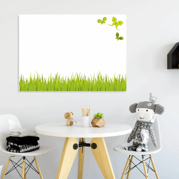 Magnetic whiteboard grass 01X 064 - Modern interior design with light-colored walls.