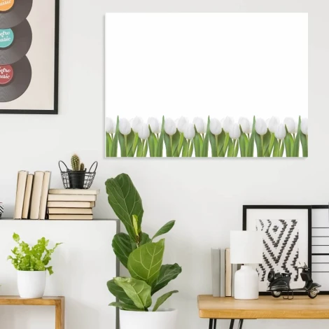 Magnetic whiteboard tulips 01X 068 - Office setup with light-colored walls and minimalist furniture.