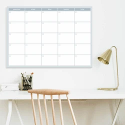 Weekly planner whiteboard 508 - Office setup with light-colored walls and minimalist furniture.