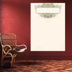 Magnetic dry-erase board 076 - Office setup with dark red walls and wooden floor.