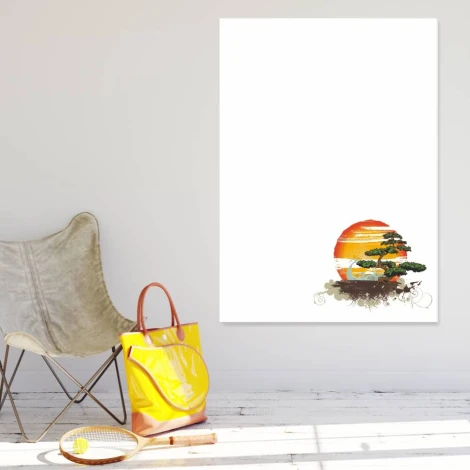 Bonsai magnetic whiteboard 103 - Graphic design featuring a bonsai tree in orange colors.