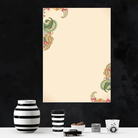 Colorful patterned magnetic whiteboard 080 - Graphic design with curved shapes and vibrant elements.