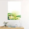 Magnetic dry-erase board flower design 091 - Office setup with light-colored walls and natural shade furniture.