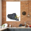 Magnetic dry-erase board for kitchen featuring a grape design on a white background.