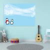 Magnetic dry-erase board for kids featuring penguins, perfect for brightening up a child\'s room.