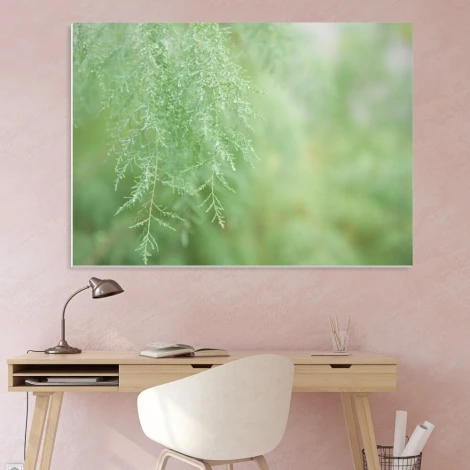 Magnetic whiteboard branch 194 - Office setup with pink walls and minimalist furniture.