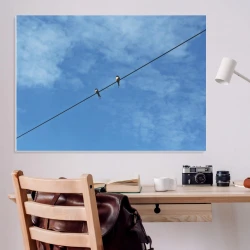 Dry-erase magnetic board Swallows 231 - Office setup with light-colored walls and minimalist furniture.
