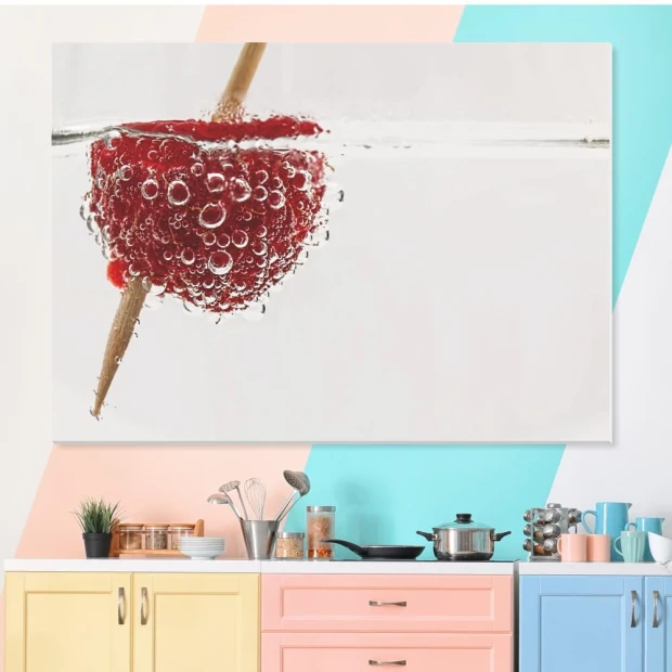 Magnetic whiteboard cocktail 207 - Kitchen arrangement with pastel walls and light-colored furniture.