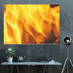 Magnetic whiteboard fire 177 - Graphic design featuring dynamic flames in shades of yellow.