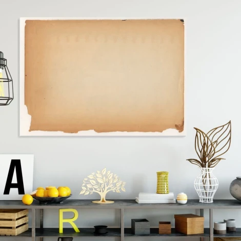 Dry-erase magnetic board 166 - Styled in a modern living room with light-colored walls.
