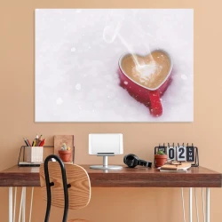 Magnetic dry-erase heart board 203 - Office setup with light beige walls and wooden furniture.
