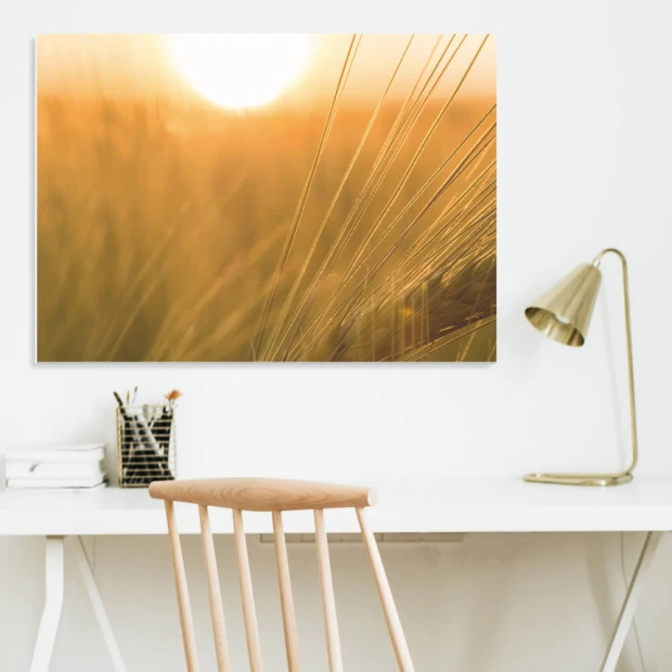 Magnetic dry-erase board with grain design 178 - Office setup with light walls and minimalist furniture.
