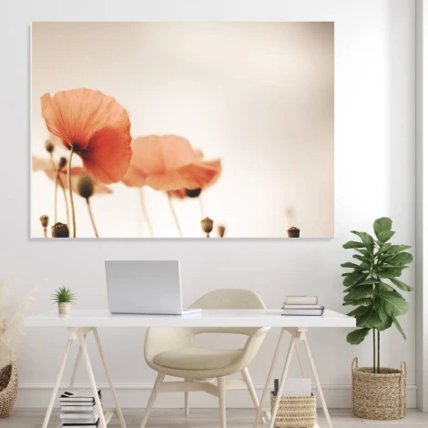 Magnetic whiteboard poppy 01X 069 - Office setup with light-colored walls and minimalist furniture.