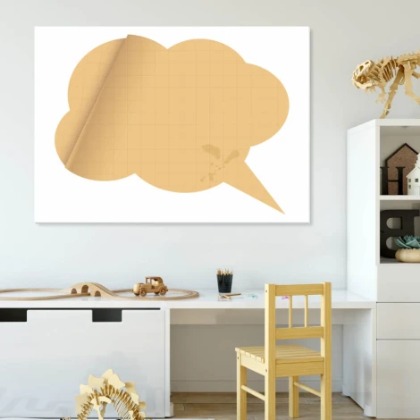 Magnetic whiteboard with paper speech bubble 145 - Office setup with light-colored walls and modern furniture.