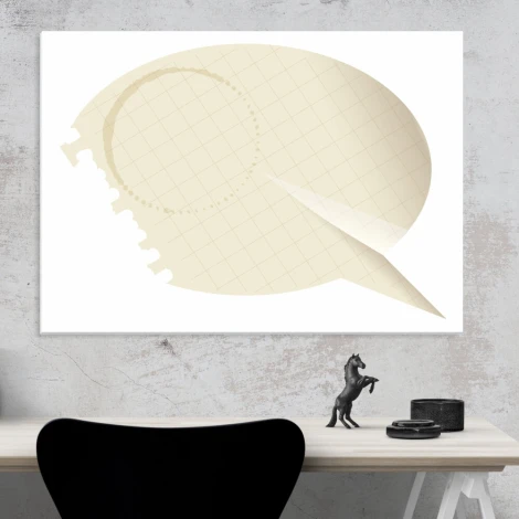 Magnetic whiteboard with paper speech bubble 148 - Graphic design featuring an elliptical speech bubble.