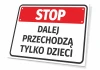 Stop Sign: Only Children Allowed T558 - Graphic design. Red background with white text, rectangular shape.