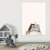 Magnetic dry-erase board for kids featuring owls, perfect for a bright children\'s room with colorful walls and furniture.