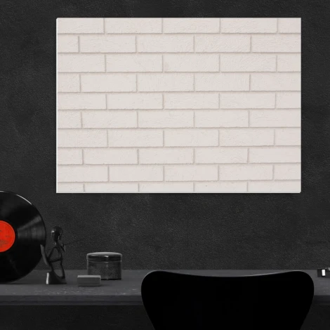 Magnetic whiteboard with a brick design featuring a pattern of white bricks arranged regularly.