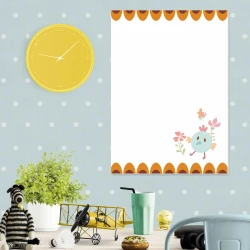Magnetic dry-erase board for kids, chicken design, perfect for bright children\'s room decor.