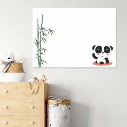 Dry-erase magnetic board for kids featuring a panda bear design, perfect for brightening up a child\'s room.
