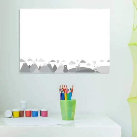 Dry Erase Magnetic Whiteboard For Children, Animals, Mountains 381