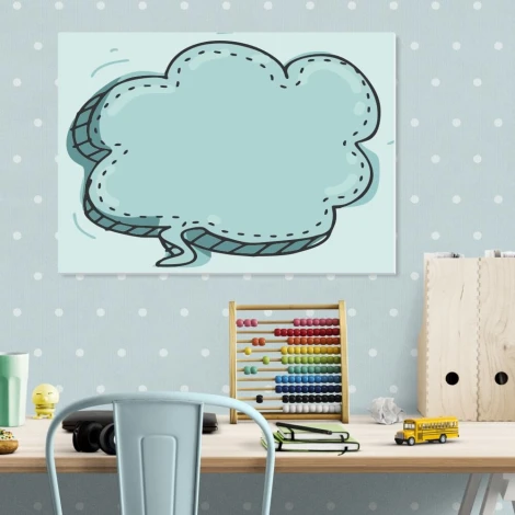 Dry-erase magnetic board Dymek 451 - Office setup with light-colored walls featuring dots.