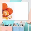 Dry-erase magnetic board with orange design. Oranges in various positions on a white background.