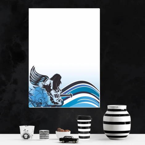 Magnetic whiteboard guitarist 149 - Features a graphic of a long-haired guitarist.