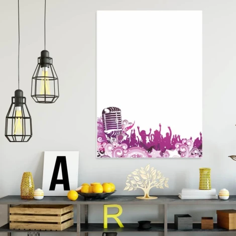 Magnetic whiteboard microphone, music 150 - Modern interior design with light-colored walls and furniture.